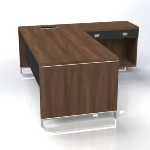 Linea Due with Open Shelf Return Executive Desks