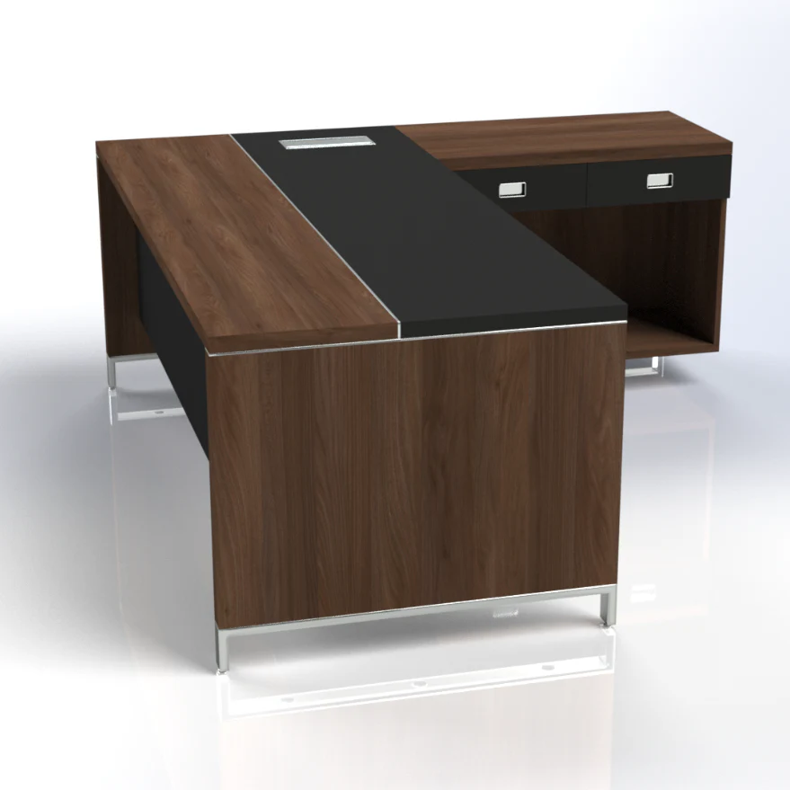 3-18.webp Linea Due with Open Shelf Return (Premium) Executive Desks - Image 1