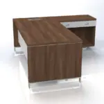 Linea Due with Open Shelf Return Executive Desks - Image 4