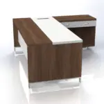 Linea Due with Open Shelf Return (Premium) Executive Desks - Image 5