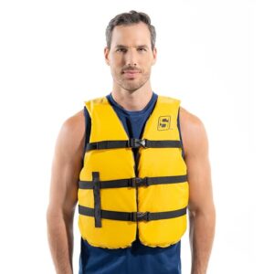 Seachoice General Purpose Life Vest, Adult XL, Yellow, Fits Chest 50-60 in