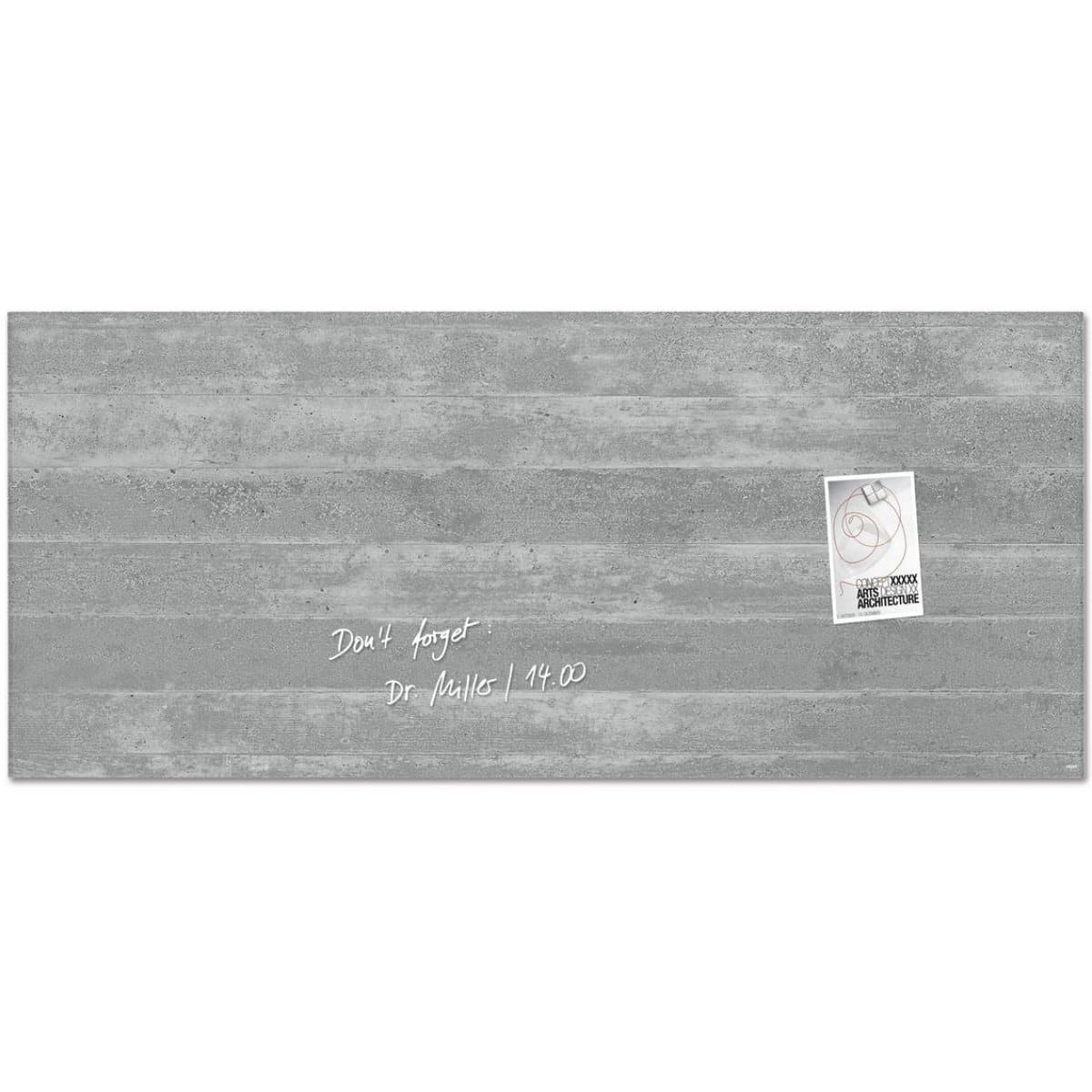 11-1.jpg Sigel Magnetic Glass Board ARTVERUM, 130 x 55 cm, Fairfaced Concrete - Image 1