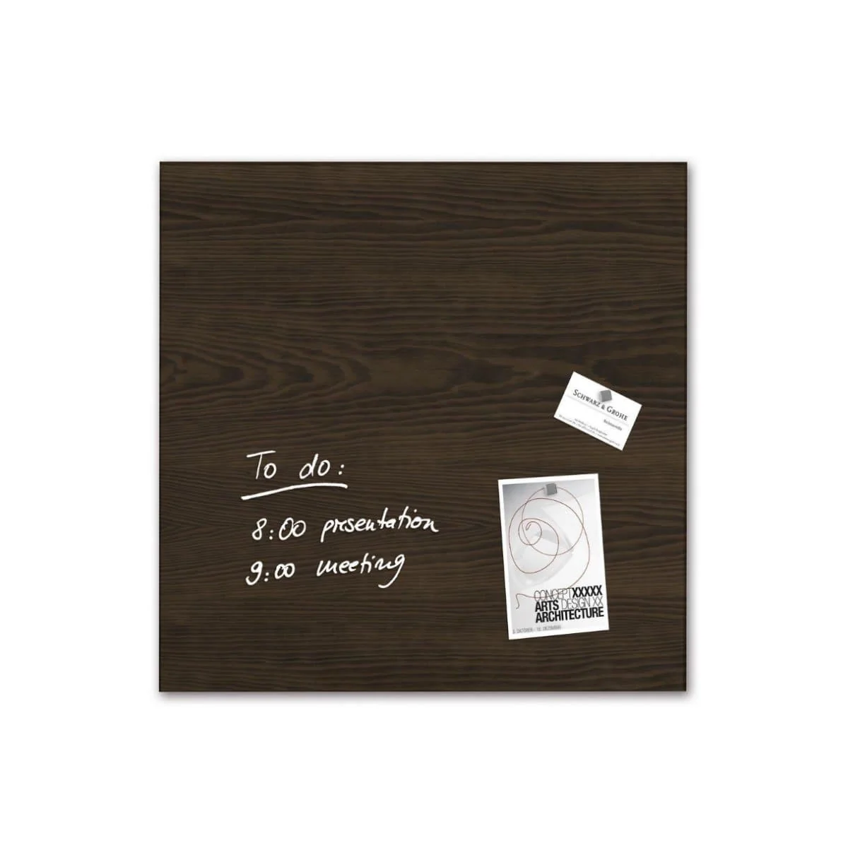 11-7.webp Sigel Magnetic Glass Board ARTVERUM, 48 x 48 cm, Dark-Wood - Image 1