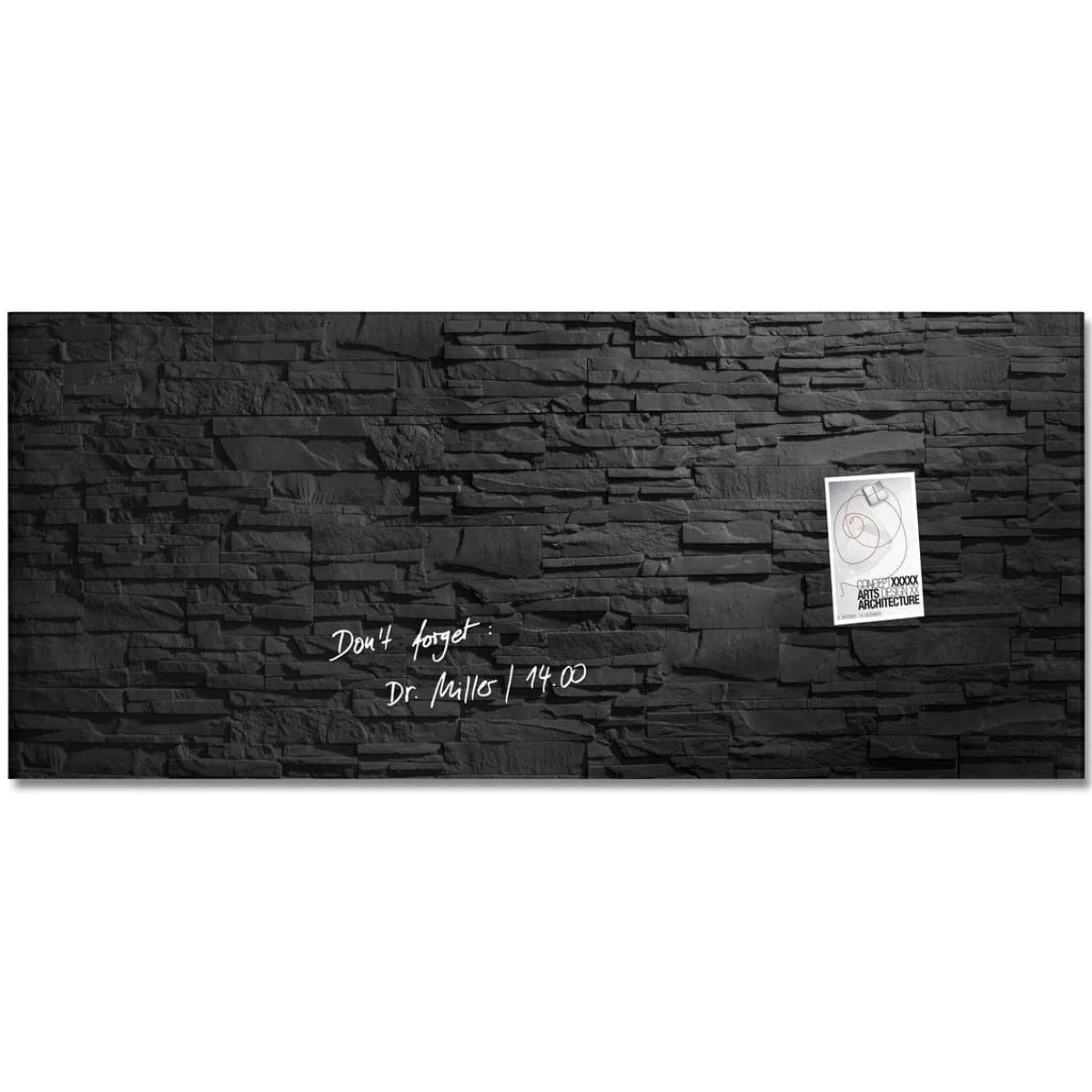 13-7.webp Sigel Magnetic Glass Board ARTVERUM, 130 x 55 cm, Black Slate Design - Image 1