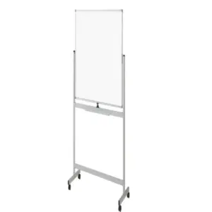 Double Sided Magnetic White Board, with Metal Stand and Wheels, 60 x 90 cm