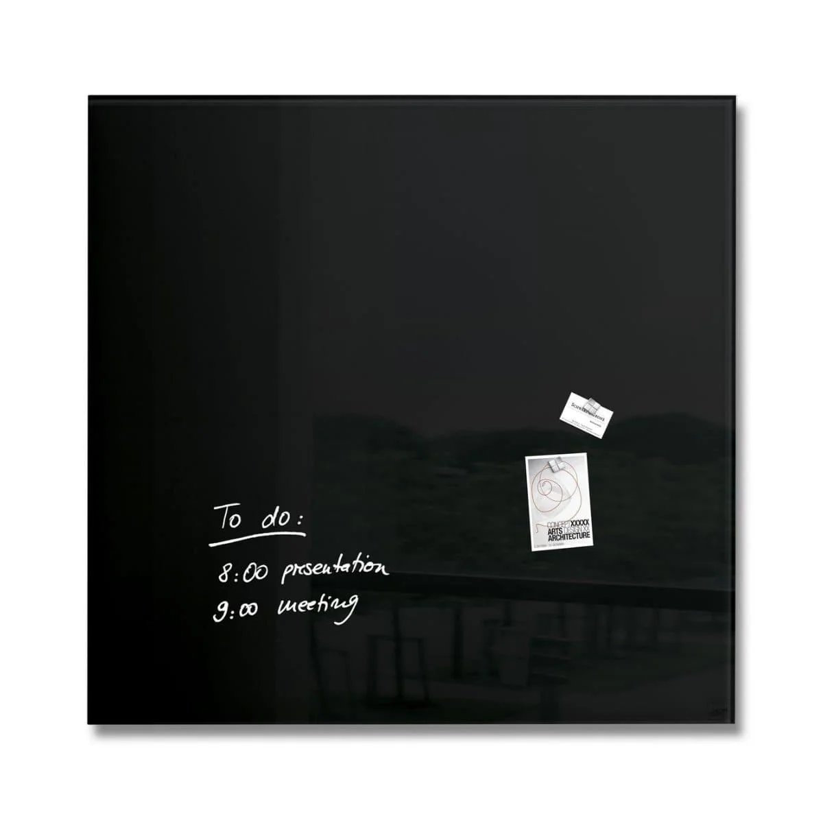33-3.webp Sigel Magnetic Glass Board ARTVERUM, 100 x 100 cm, Black - Image 1