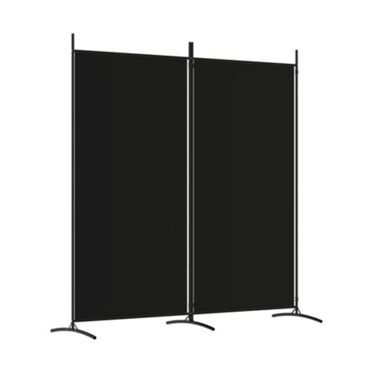 38-3.webp vidaXL 2-Panel Fabric Room Divider 175 x 180 cm, Black - Image 1