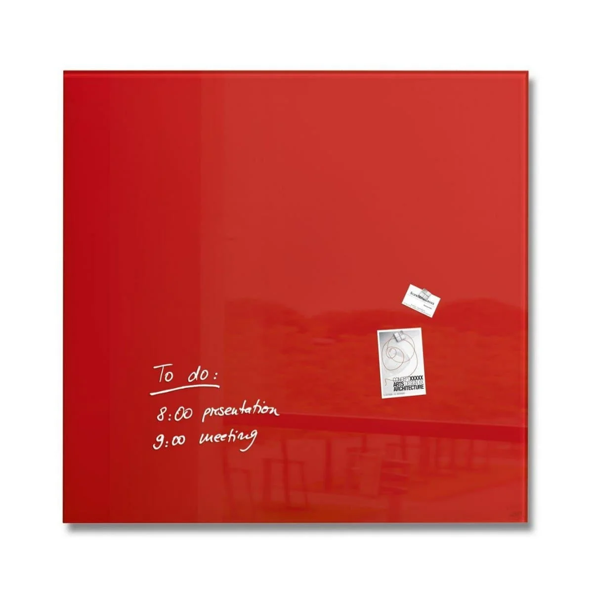5-6.webp Sigel Magnetic Glass Board ARTVERUM, 100 x 100 cm, Red - Image 1