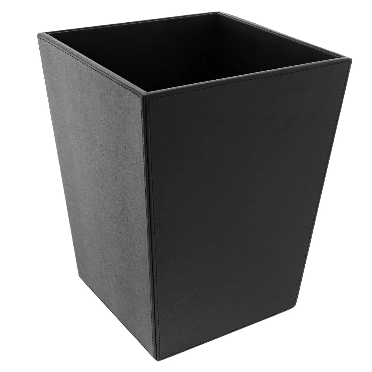 1-3.webp Konrad S. Waste Bin Square, 25 x 25 x H33 cm, PU Leather, Black - Image 1