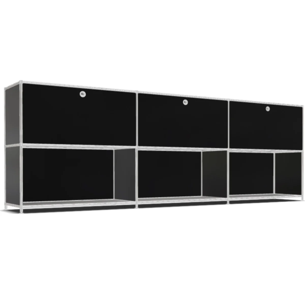 17.webp System4 Sideboard with Hatches, 228 x 80 x 40 cm, Black - Image 1