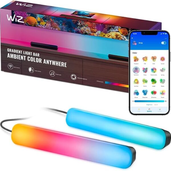 WiZ Connected Gradient Light Bars, RGBIC, Display Multiple Colors, 150 Lumens